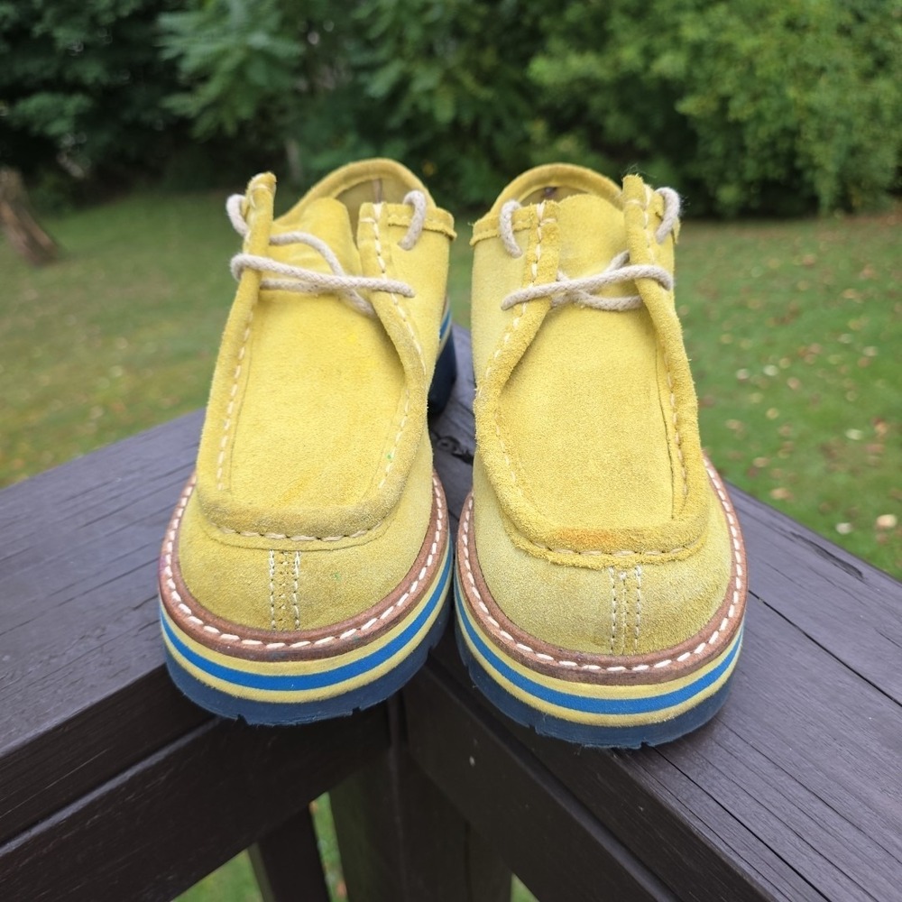 Vintage Steve‎ Madden Suede Platform Shoes Mustard Color Size 5.5 EU 36 Y2K 90's
